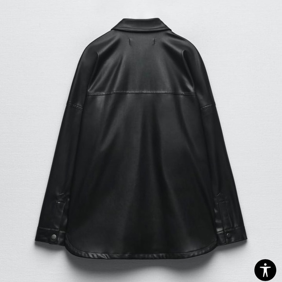 Zara Oversized Faux Leather Shacket - Picture 3 of 3